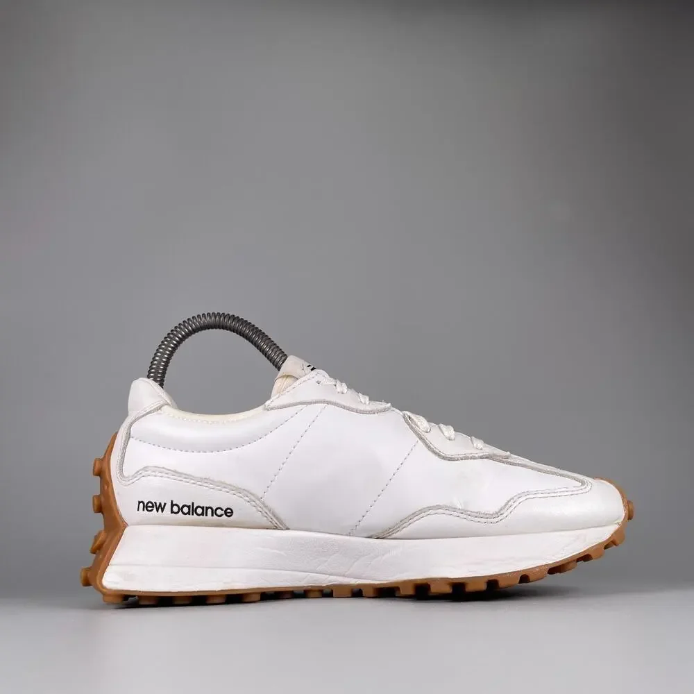 New Balance 327 Women's Size 6 White Leather Casual Sneakers Athletic Shoes EUC